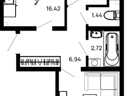 Продается 2-комнатная квартира ЖК Долина, литер 1, 60.43  м&sup2;, 7735040 рублей