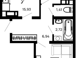 Продается 2-комнатная квартира ЖК Долина, литер 1, 59.79  м&sup2;, 7653120 рублей