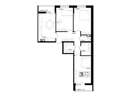 Продается 3-комнатная квартира ЖК Горные высоты, литер 5.1, 77.6  м&sup2;, 10398400 рублей