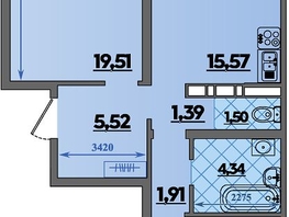 Продается 2-комнатная квартира ЖК Предгорье ЛАГО-НАКИ, литера 4, 64.13  м&sup2;, 7510000 рублей