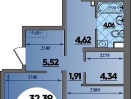 Продается 2-комнатная квартира ЖК Предгорье ЛАГО-НАКИ, литера 4, 64.63  м&sup2;, 7401000 рублей