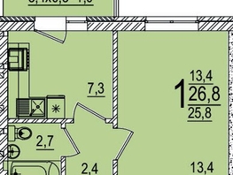 Продается 1-комнатная квартира ЖК Дарград, литера 42, 27.2  м&sup2;, 4515800 рублей