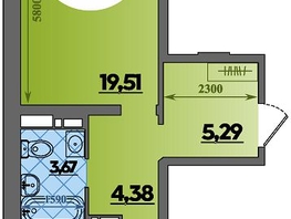 Продается 1-комнатная квартира ЖК Предгорье ЛАГО-НАКИ, литер 3, 46.28  м&sup2;, 6465316 рублей