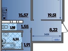 Продается 2-комнатная квартира ЖК Предгорье ЛАГО-НАКИ, литер 4, 66.83  м&sup2;, 7579000 рублей