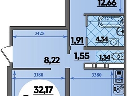 Продается 2-комнатная квартира ЖК Предгорье ЛАГО-НАКИ, литер 8, 68.56  м&sup2;, 7904968 рублей