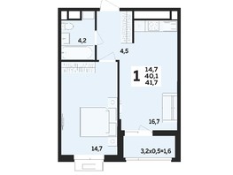 Продается 1-комнатная квартира ЖК МЕГАСИТИ, литера 1.1, 41.7  м², 4940600 рублей