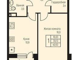 Продается 1-комнатная квартира ЖК Nova Vita (Нова Вита), дом 2, 40.5  м², 3890000 рублей