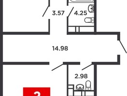 Продается 2-комнатная квартира ЖК Красная площадь, литера 5, 93.33  м², 10826280 рублей