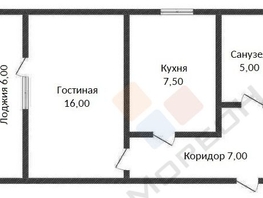 Продается 1-комнатная квартира Кадетская ул, 35.4  м², 3300000 рублей