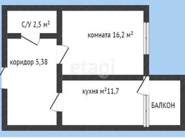 Продается 1-комнатная квартира Западный Обход ул, 34  м², 3800000 рублей