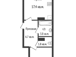 Продается 1-комнатная квартира Питерская ул, 42.9  м², 4415000 рублей