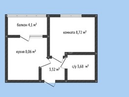Продается 1-комнатная квартира ЖК Светлоград, литера 16, 26.6  м², 3300000 рублей