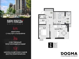 Продается 2-комнатная квартира ЖК Парк Победы 2, литера 6, 62.3  м², 6809390 рублей