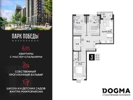 Продается 3-комнатная квартира ЖК Парк Победы 2, литера 6, 93.4  м², 14168780 рублей