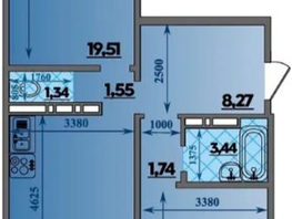 Продается 2-комнатная квартира ЖК Восточный, литера 49, 68  м², 6800000 рублей