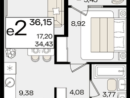 Продается 2-комнатная квартира ЖК Патрики, литер 1.5, 36.15  м², 11824665 рублей