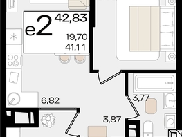 Продается 2-комнатная квартира ЖК Патрики, литер 1.3, 42.83  м², 13538563 рублей