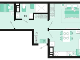 Продается 2-комнатная квартира ЖК Первое место, квартал 1.3, литер 1, 59.9  м², 7283840 рублей