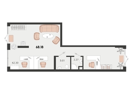 Продается Офис ЖК Родные просторы, литера 22, 68.18  м², 16537500 рублей