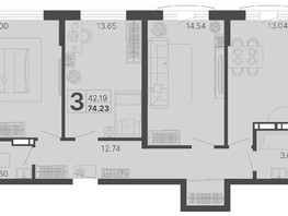 Продается 3-комнатная квартира Краснодонская ул, 74.23  м², 23753600 рублей