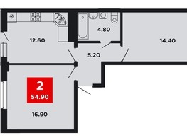 Продается 2-комнатная квартира ЖК Neo-квартал Красная площадь, 19, 54.9  м², 9497700 рублей