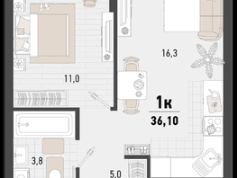 Продается 1-комнатная квартира ЖК Барса, 3В литер, 36.1  м², 12324540 рублей