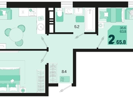 Продается 2-комнатная квартира ЖК Первое место, квартал 1.10 литер 1, 65.8  м², 8948800 рублей