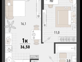 Продается 1-комнатная квартира ЖК Барса, 3В литер, 36.5  м², 11147100 рублей