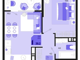 Продается 2-комнатная квартира ЖК Первое место, квартал 1.3, литер 2, 65.8  м², 9870000 рублей