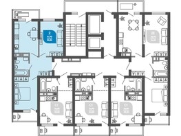Продается 2-комнатная квартира ЖК Облака-2, блок секция 4-8, 50.4  м², 11252110 рублей