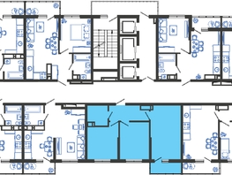 Продается 2-комнатная квартира ЖК Облака-3, дом 1, 49.9  м², 9091780 рублей