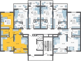 Продается 2-комнатная квартира ЖК Горный квартал, литера 4, 60.4  м², 16096600 рублей