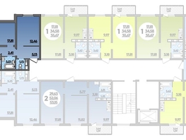 Продается 2-комнатная квартира ЖК Романовский, литера 1, 55.36  м², 6167104 рублей