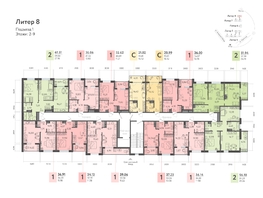 Продается 1-комнатная квартира ЖК Клубный квартал «Друзья», лит 8, 36.25  м², 5510000 рублей