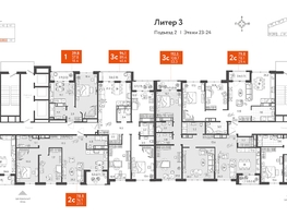 Продается 2-комнатная квартира ЖК Все Свои VIP, литера 3, 58.3  м², 17490000 рублей