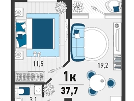 Продается 1-комнатная квартира ЖК Монако, литера 2, 33.4  м², 11156523 рублей