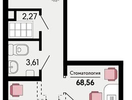 Продается Офис ЖК Родные просторы, литера 22, 68.56  м², 16513000 рублей