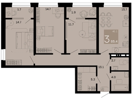 Продается 3-комнатная квартира ЖК Хозяин морей, литер 1, 85.4  м², 25107600 рублей