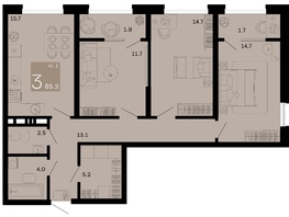 Продается 3-комнатная квартира ЖК Хозяин морей, литер 1, 85.2  м², 24282000 рублей