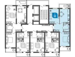 Продается 2-комнатная квартира ЖК Облака-2, блок секция 4-8, 50.5  м², 9988900 рублей