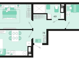 Продается 2-комнатная квартира ЖК Первое место, квартал 1.4, литер 2, 59.9  м², 8026600 рублей