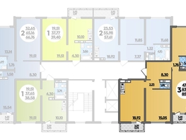 Продается 3-комнатная квартира ЖК Город у моря, литер 17, 85.99  м², 10688557 рублей