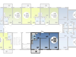 Продается 2-комнатная квартира ЖК Романовский, литера 1, 53.15  м², 5862445 рублей