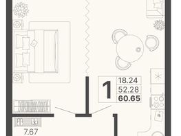 Продается 1-комнатная квартира ЖК Светский лес, литер 3, 56.47  м², 19990380 рублей