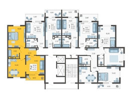 Продается 2-комнатная квартира ЖК Горный квартал, литера 3, 61.7  м², 17590670 рублей