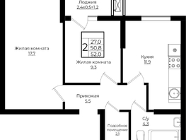 Продается 2-комнатная квартира ЖК Клубный квартал Европа 6, литера 7, 52  м², 9616880 рублей