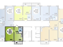 Продается 1-комнатная квартира ЖК Город у моря, литер 17, 38.58  м², 7056282 рублей