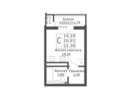 Продается Студия ЖК Зеленый театр, литера 1, 22.3  м², 4416470 рублей