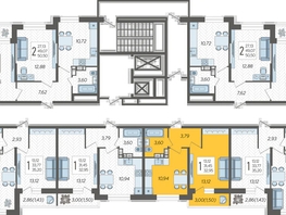 Продается 1-комнатная квартира ЖК Смородина, литера 11, 32.95  м², 5153380 рублей