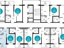 Продается 1-комнатная квартира ЖК Лестория, дом 1, 30  м², 15210000 рублей